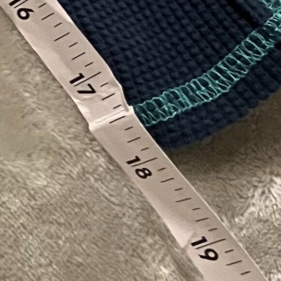 GU} Belle by Kim Gravel Baby Waffle Topstitched Raw Edge Hoodie Indigo/Size - M - Picture 12 of 14